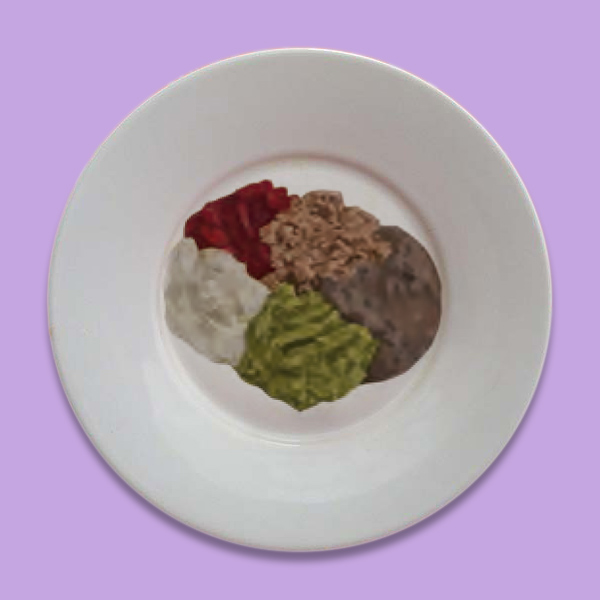 Exemplo de papinha: batata, chuchu, cenoura, carne + feijão